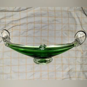 Vintage Gondola Glass Boat Ashtray Murano